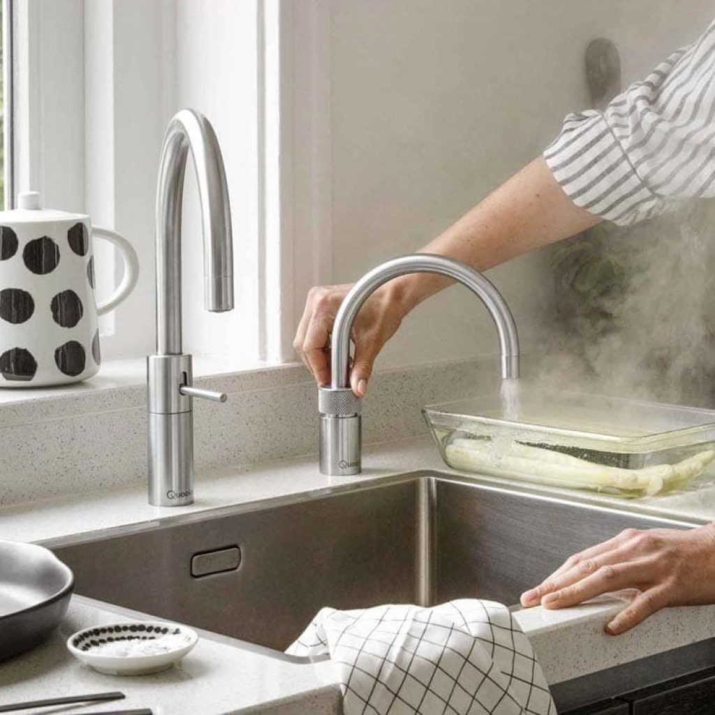 Discover Quooker Nordic Twintaps Round Boiling Water Tap at Counter Interiors of York