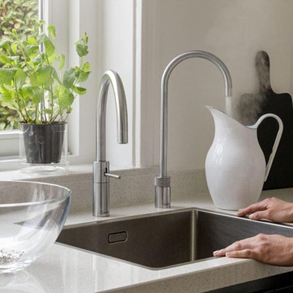 Discover Quooker Nordic Twintaps Round Boiling Water Tap at Counter Interiors of York